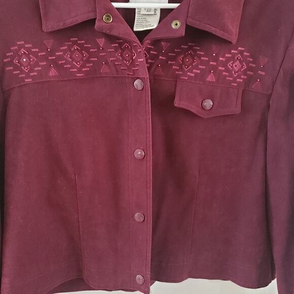 Plaza South Woman's Burgundy Pantsuit - Picture 11 of 16